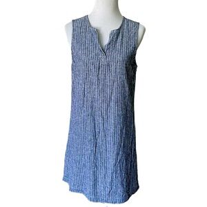 Beachlunchlounge blue white stripe linen shift dress Size Medium